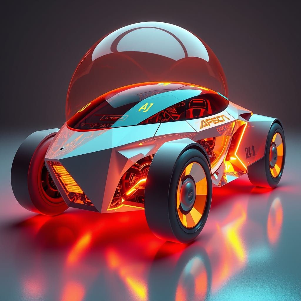 Futuristic Prism Car with Dynamic Lighting