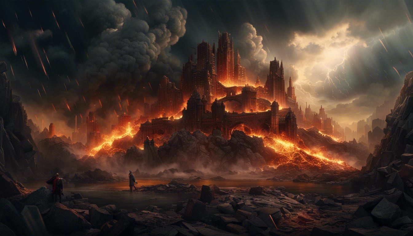 Epic Thunder God Unleashes Hellfire in Digital Painting