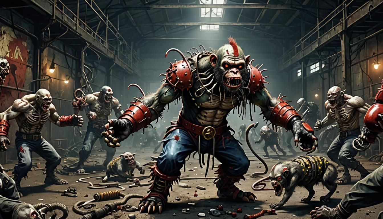 Zombie Monkey Clown vs Undead Cyborg: Boxing Nightmare