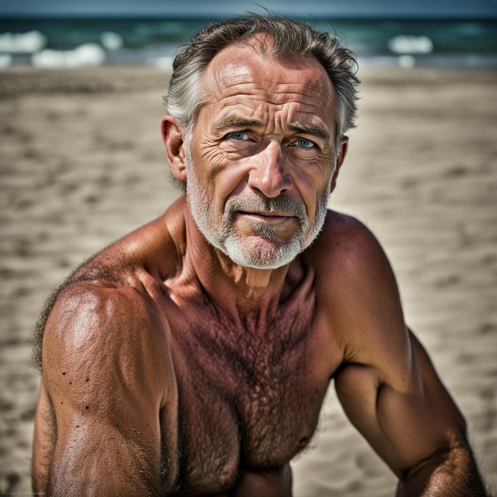 Rugby Player Portrait on Beach in Professional Style