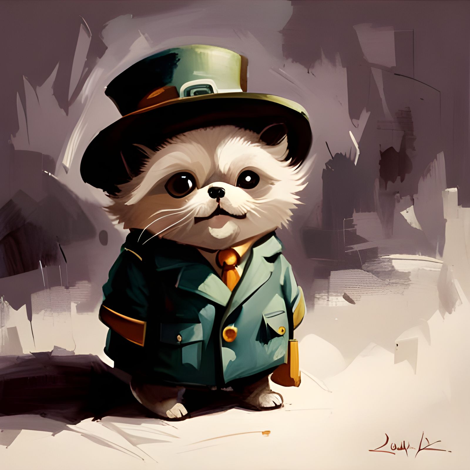 Adorable Oil Painting in Expressive Style