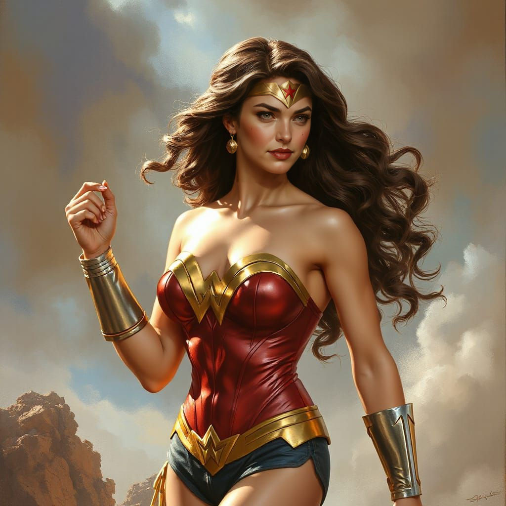Wonder Woman in Epic Comic Book Style