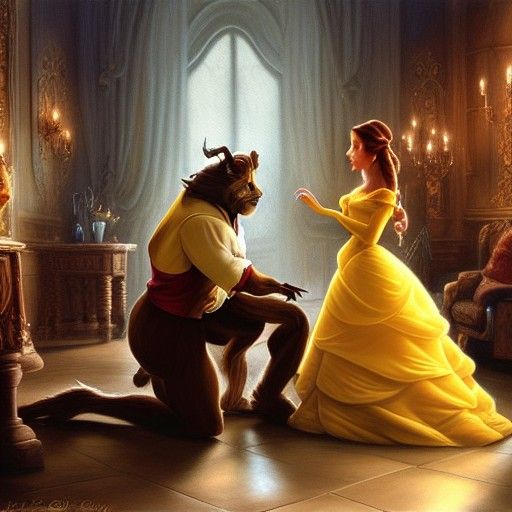 Belle and Beast: Oil Painting Romance