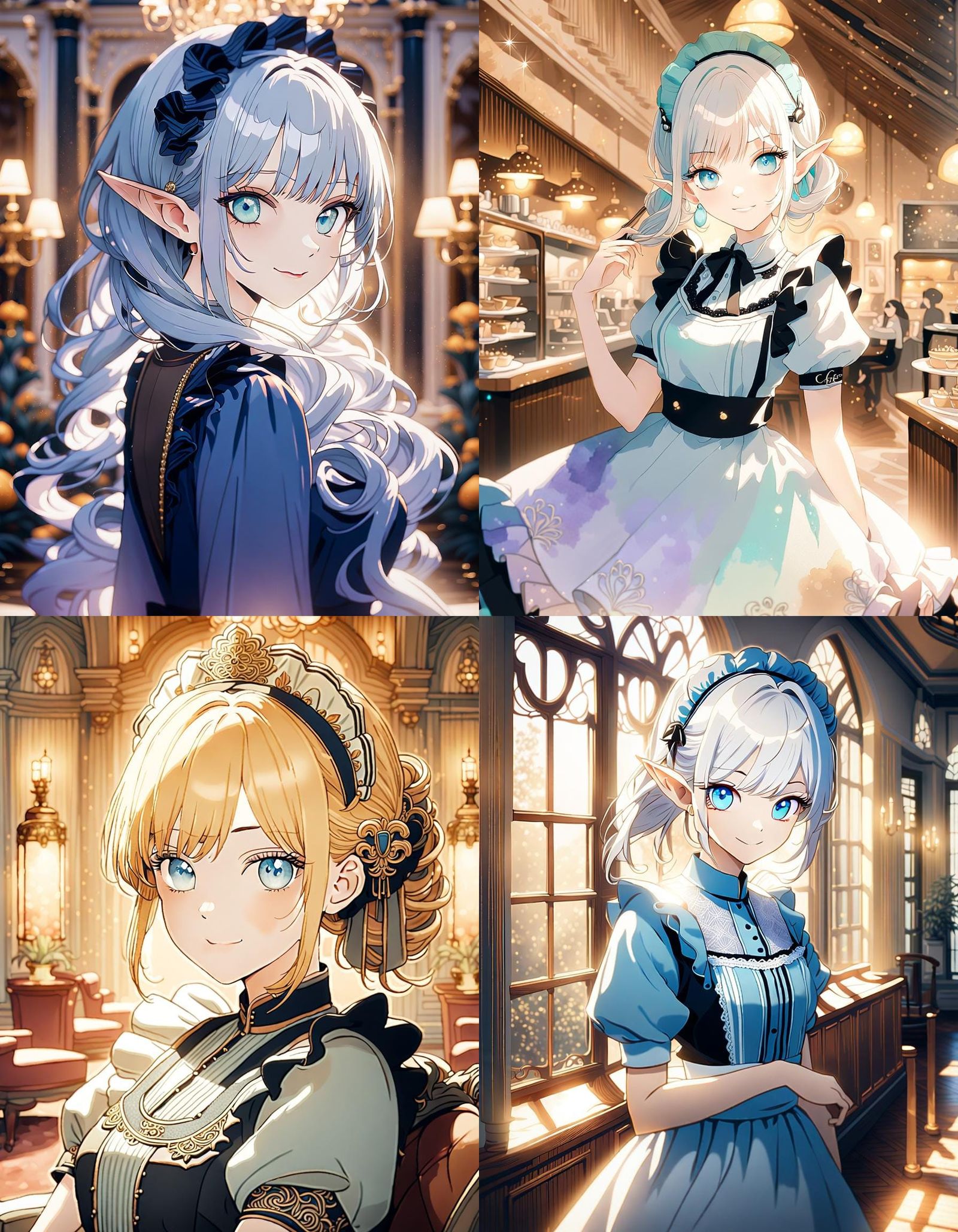 Anime Girl in Maid Outfit with Elf Ears