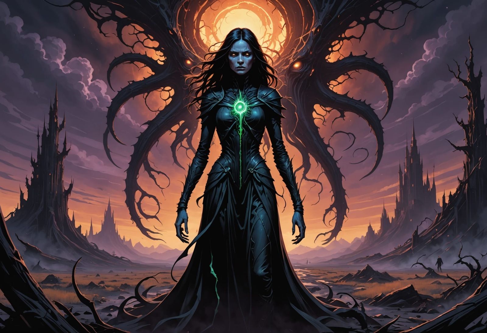 Sorrowful Woman Faces Eldritch Horror