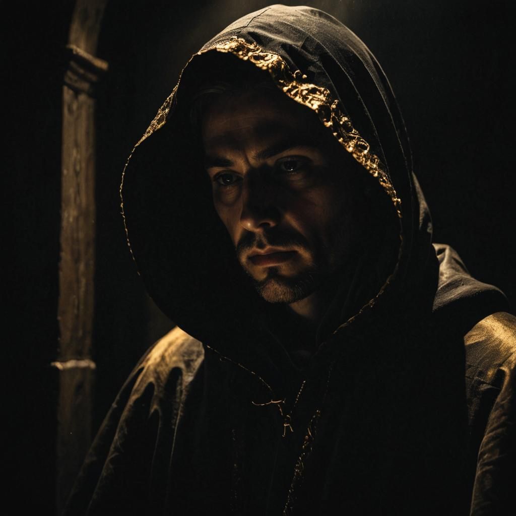 Dramatic Baroque Figure in Shadowy Light