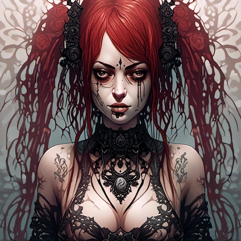 Cybergoth Couple at the Gates of Hell