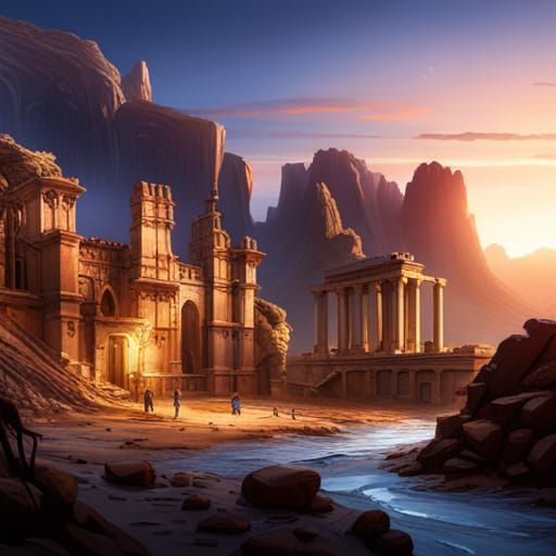 Detailed Archaeological Dig Site Concept Art