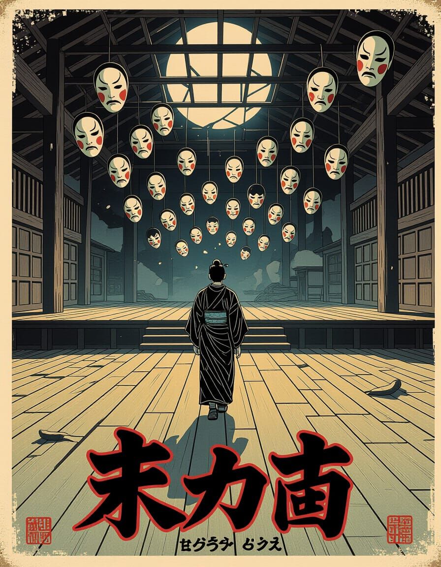 Noh Actor in Abandoned Theater: Manga Poster
