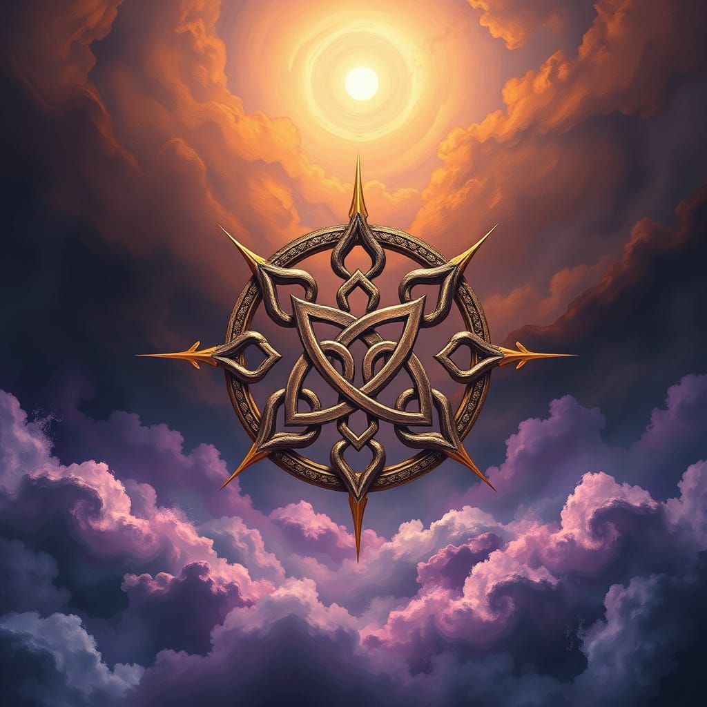 Infinity Symbol in Swirling Clouds, Fantasy Splash Screen Ar...