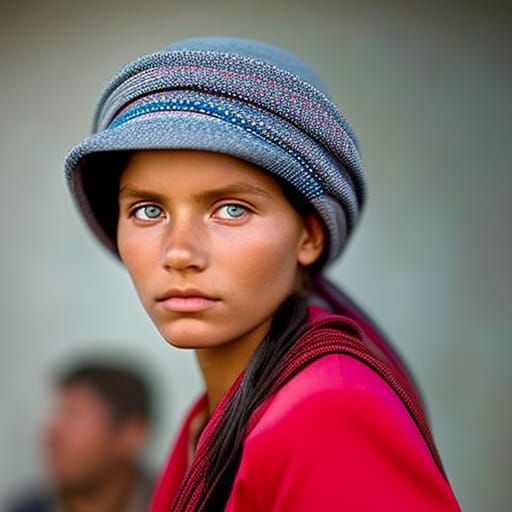 Professional Portrait of Young Woman in Studio Lighting