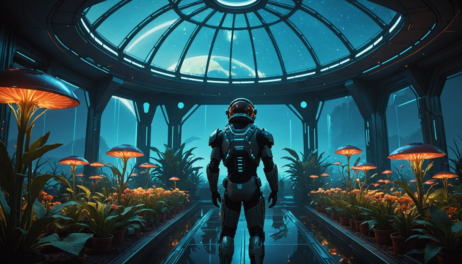 Martian Greenhouse: Botanist Tends Alien Flora