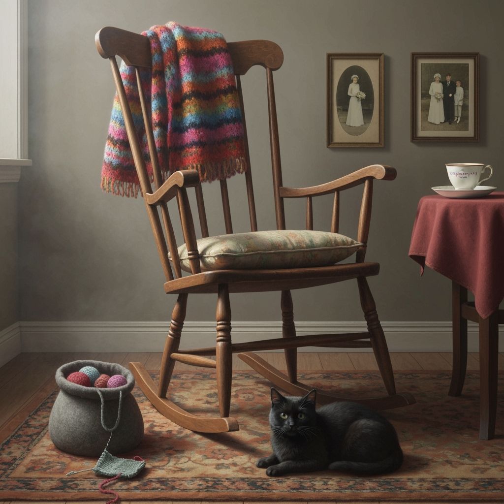 Empty Rocking Chair in Moody, Hazy Living Room