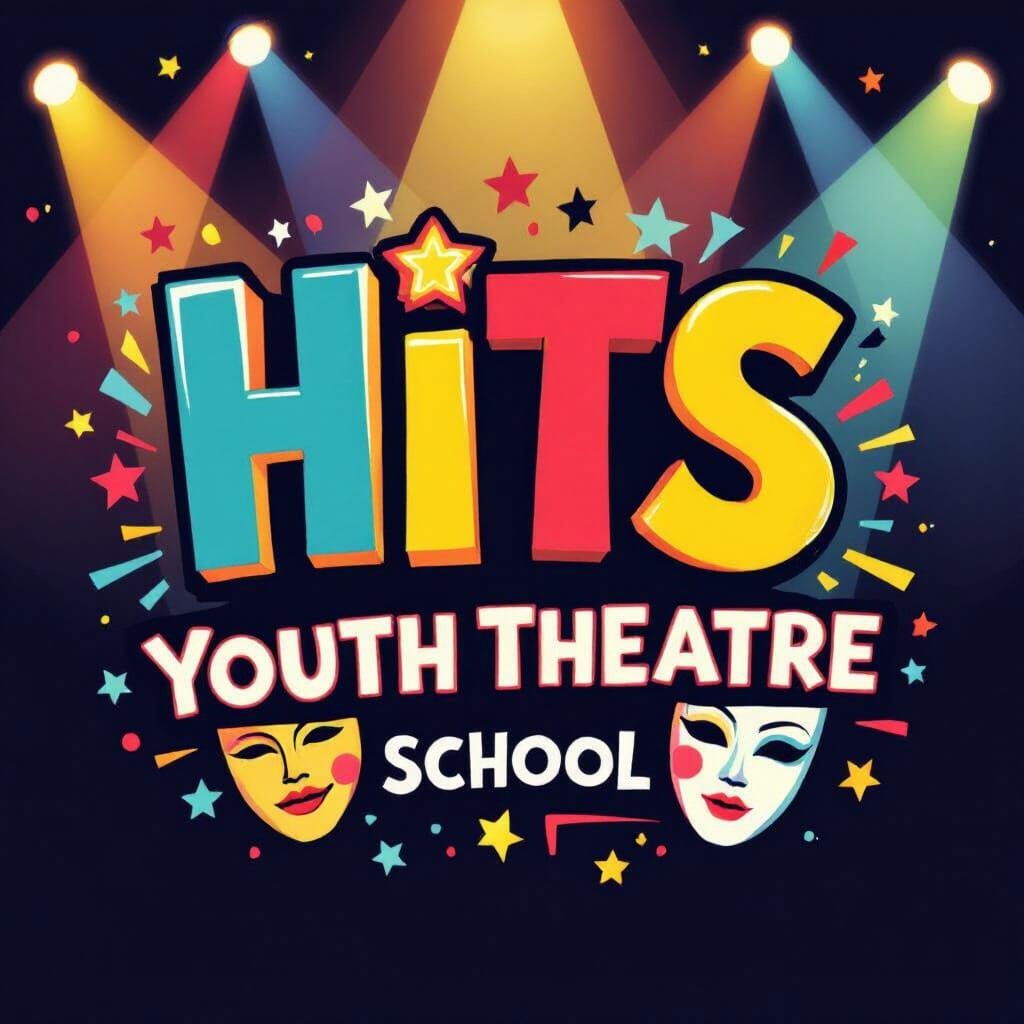 Vibrant Logo for Youth Theatre School in Pop Surrealism