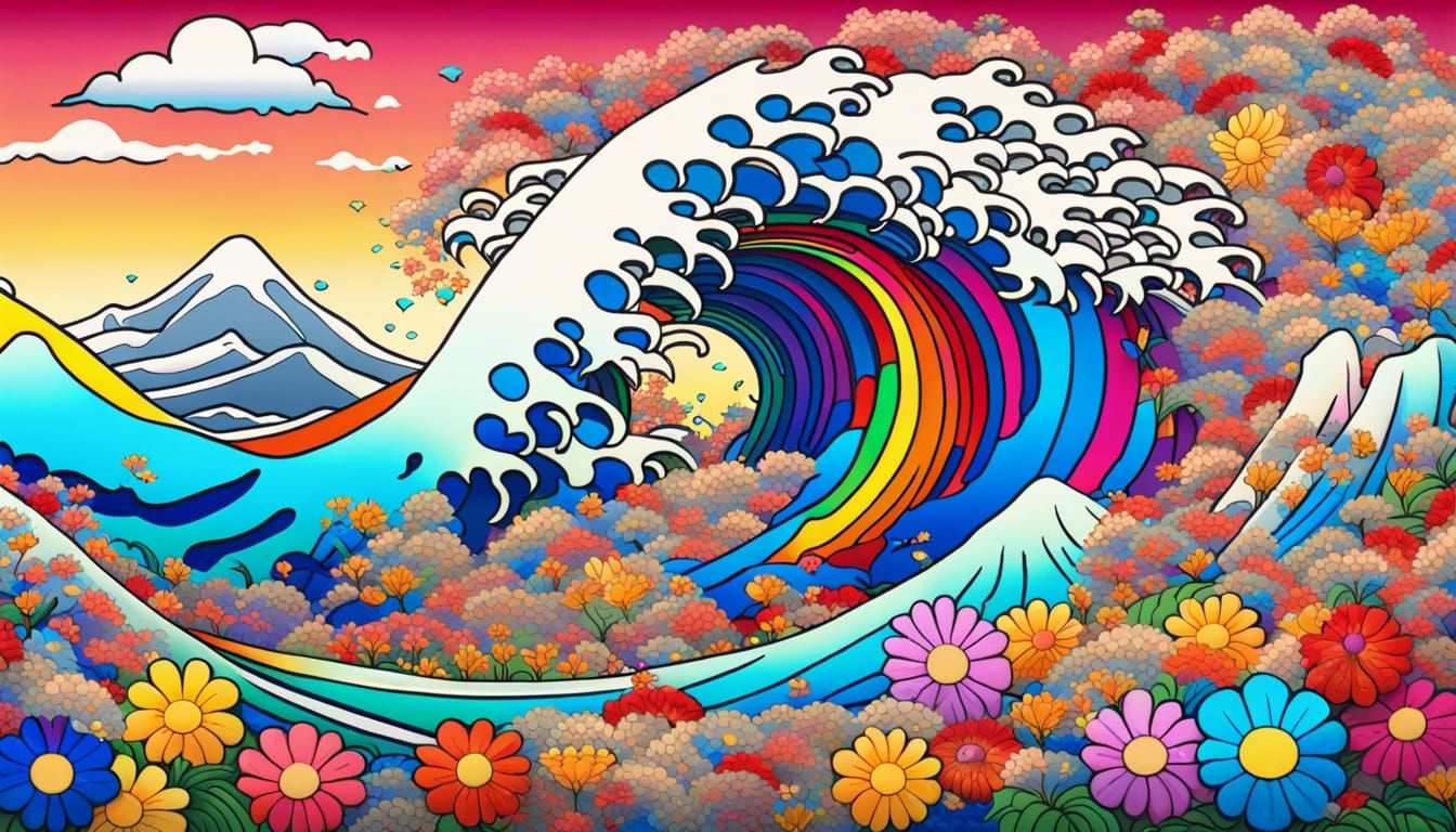 Hokusaï's Dreamy Bloom in Vibrant Imperial Colors