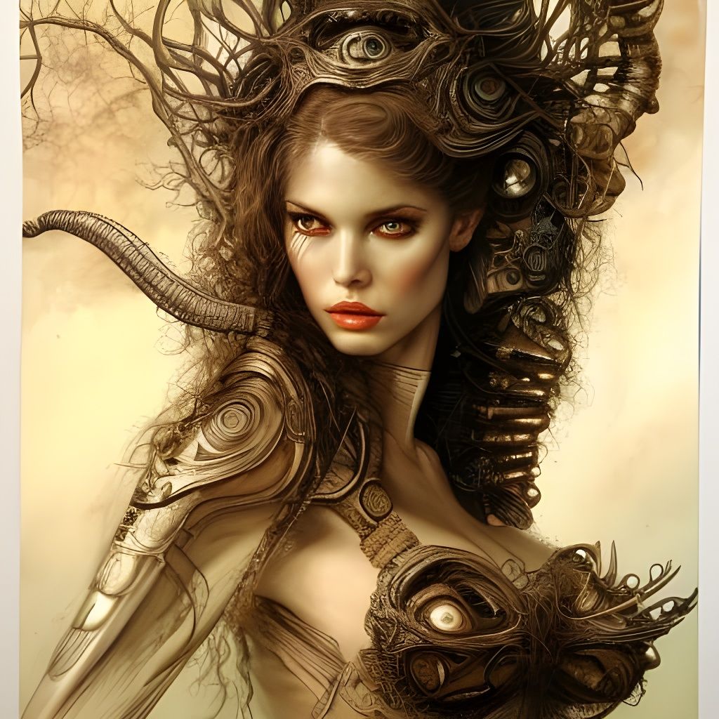 Detailed Portrait of an Alien Female