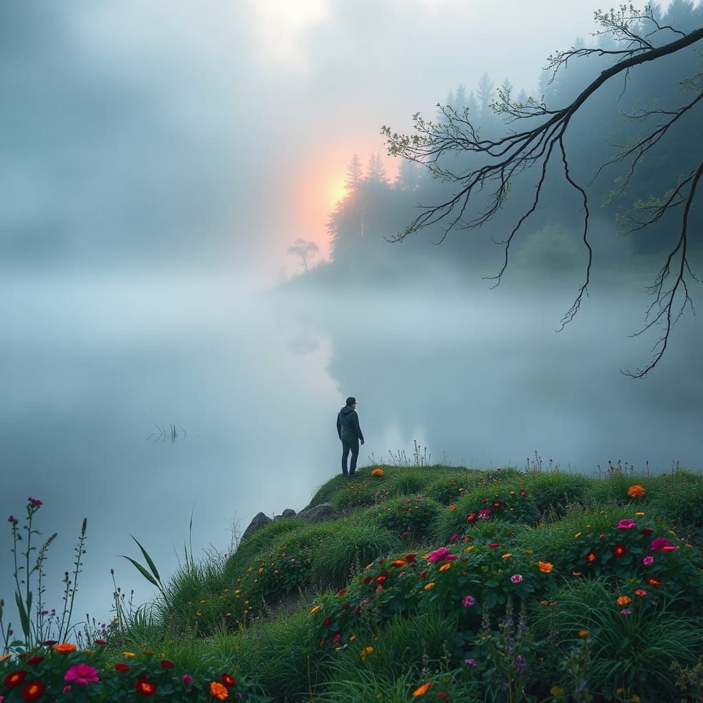 Misty Lake: Dreamlike Art Style