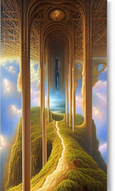 Surreal Stairway to Heaven: Detailed Perspective