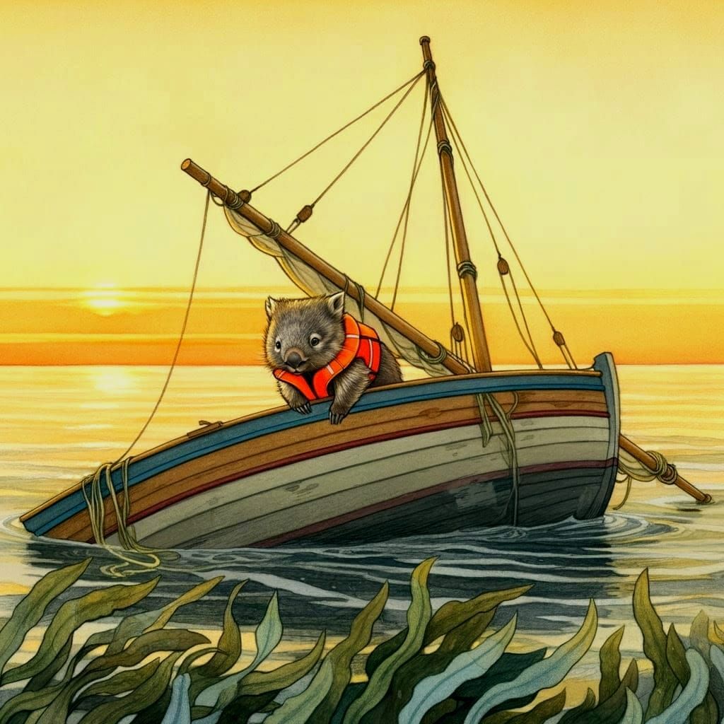 Sailboat upsidedown wombat