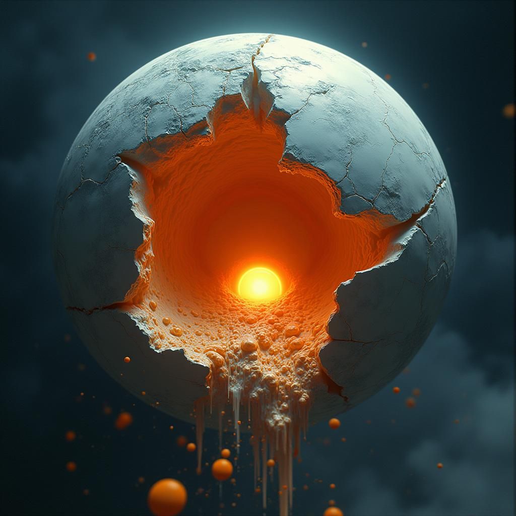 Cracked Earth: An Eggshell Planet in Space