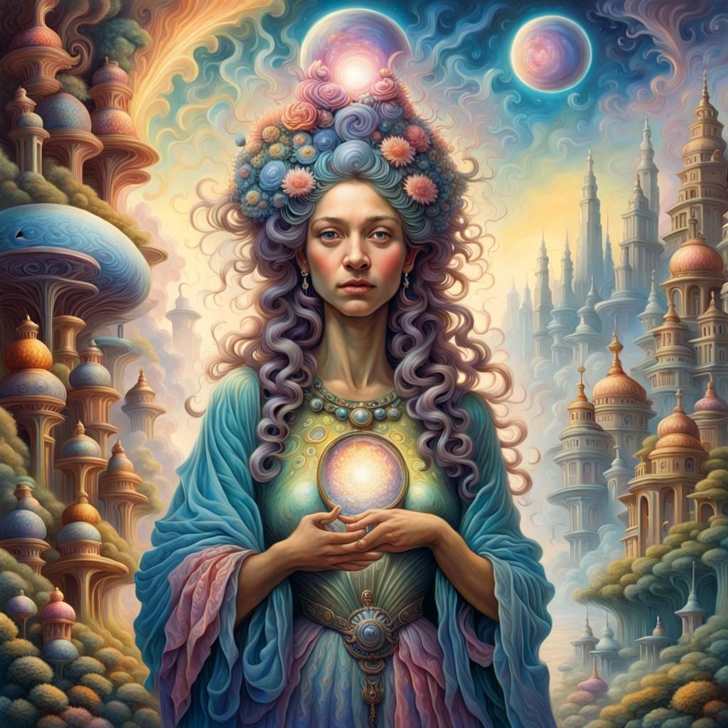 Interdimensional Traveler in Digital Baroque World