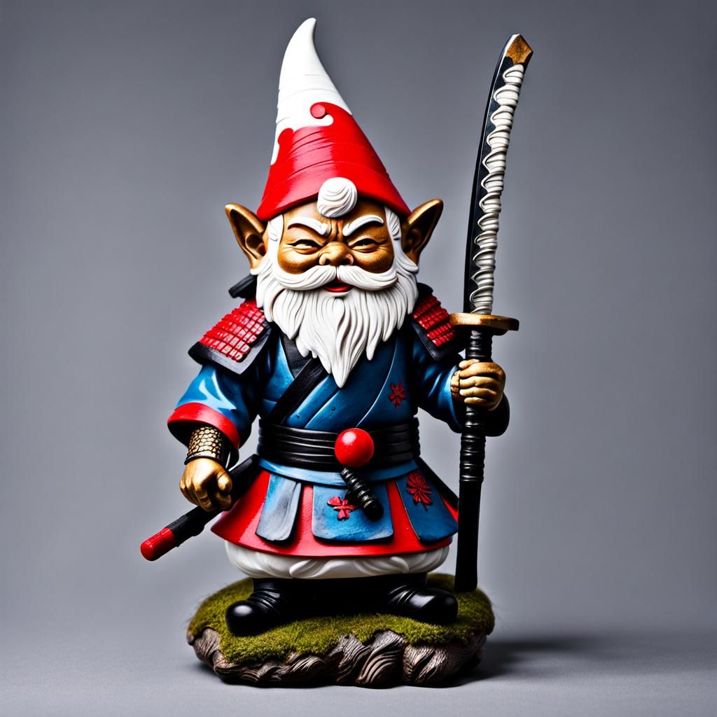 Bloody Samurai Gnomes with Sword