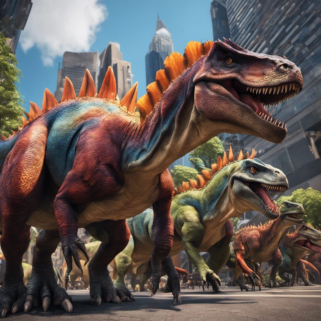 Ornate Dinosaurs Parade Through Sydney CBD