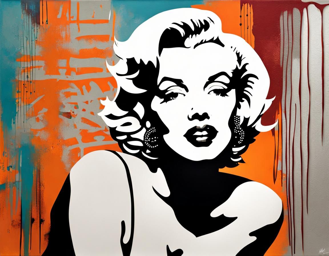 Marilyn Monroe Graffiti Stencil Art Portrait