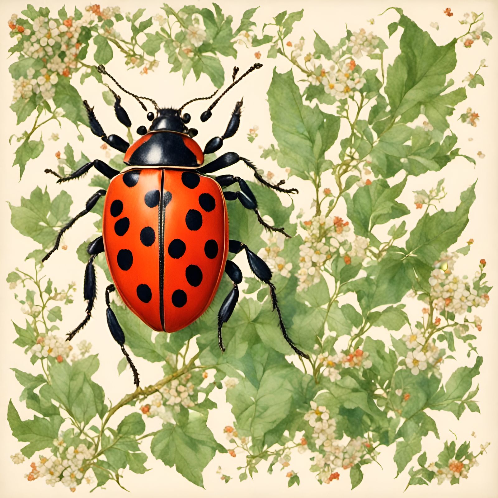 Stylized Ladybug Illustration Using LoRA Models