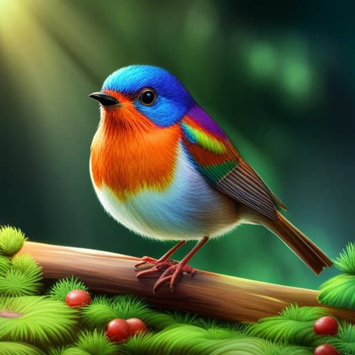 Rainbow Robin Explorer in Candyland Art Style