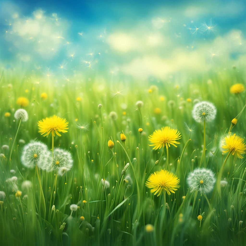 Dandelion Meadow: A Tranquil Summer Scene