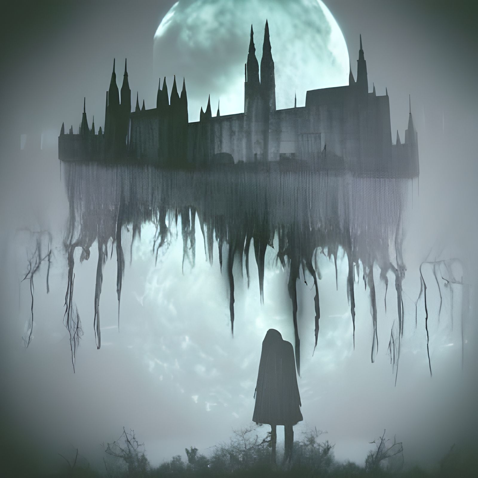 Mysterious Glitchcore Gothic Art