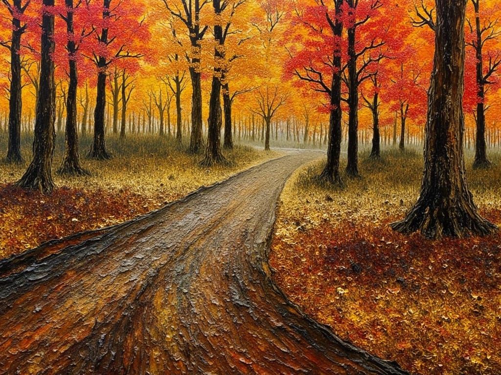 Autumn Forest Collage with Grungy Textures