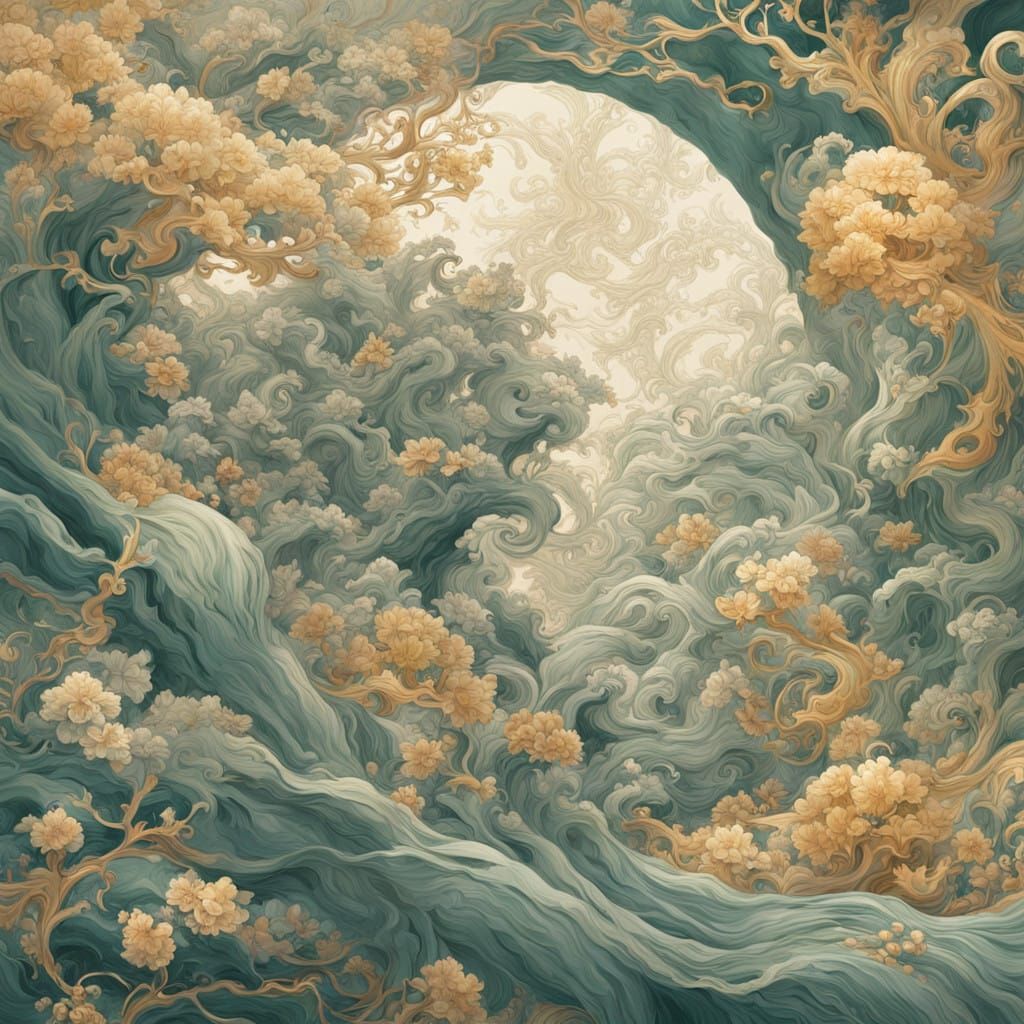 Ethereal Gold Hues in Dark Forest