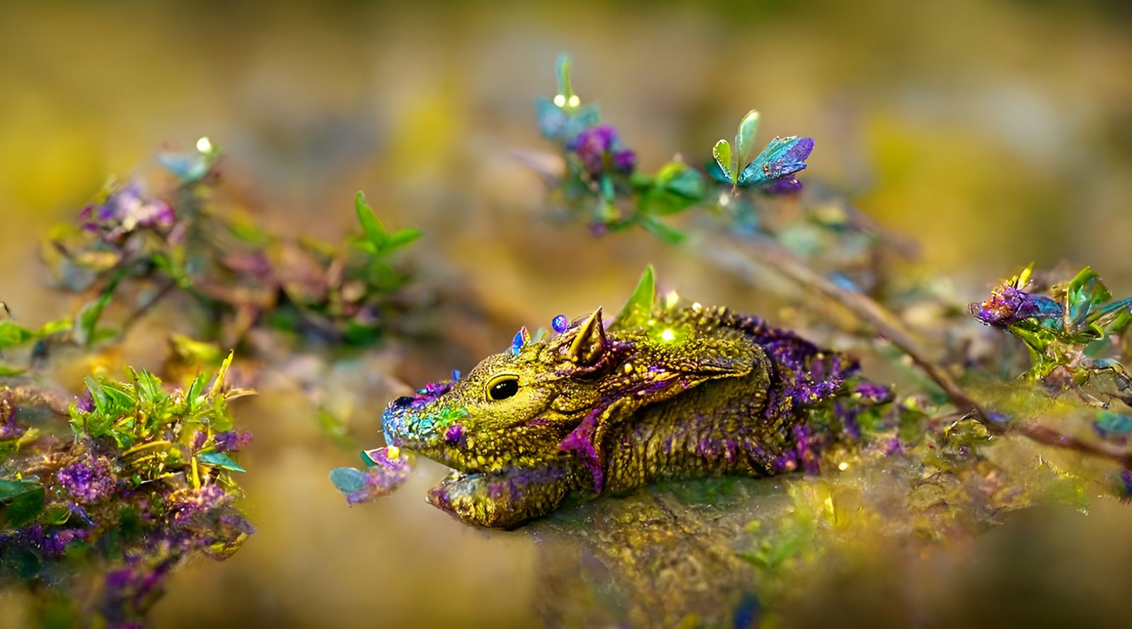 Adorable Purple Baby Dragon in Forest Setting