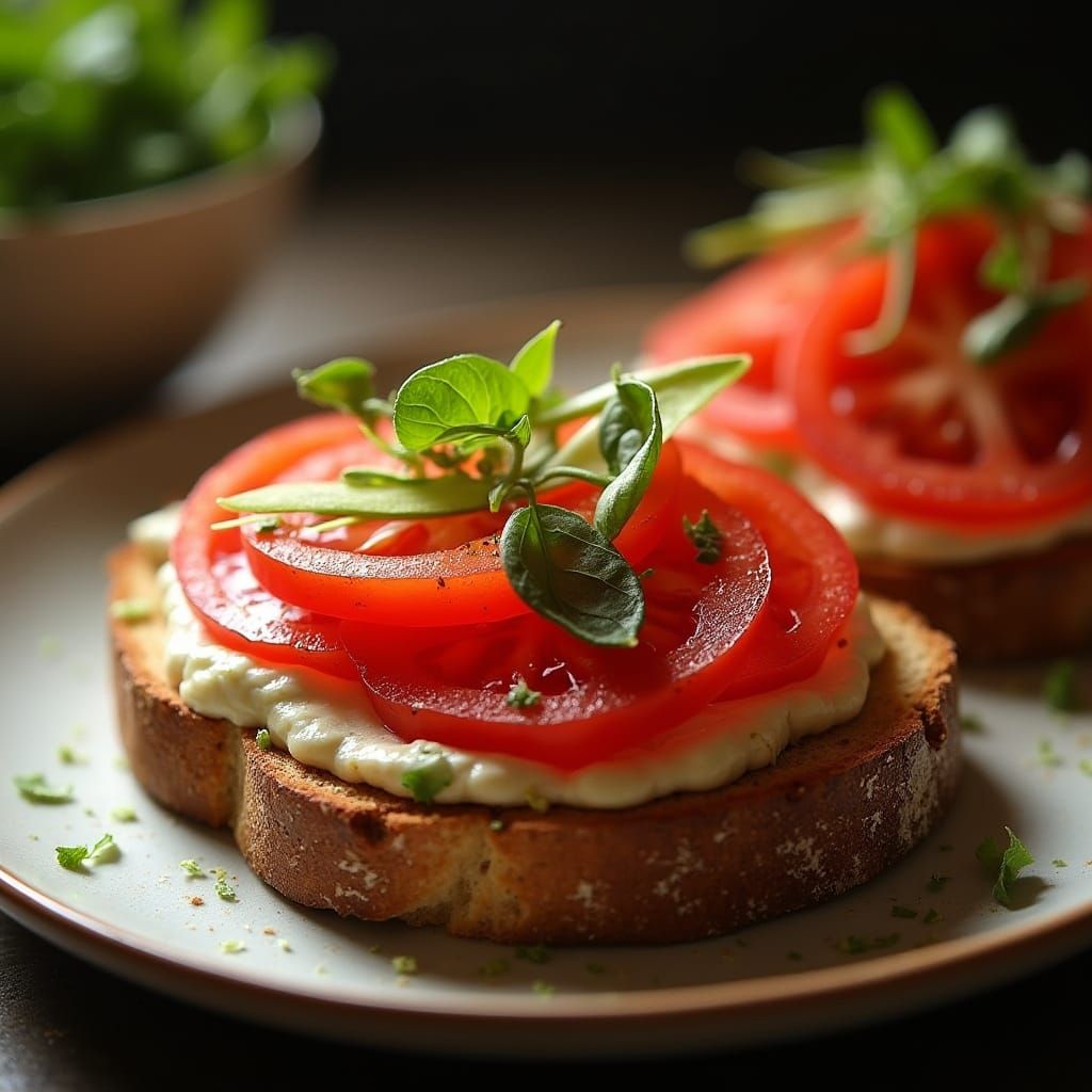 Gourmet Tomato and Goat Cheese Toast