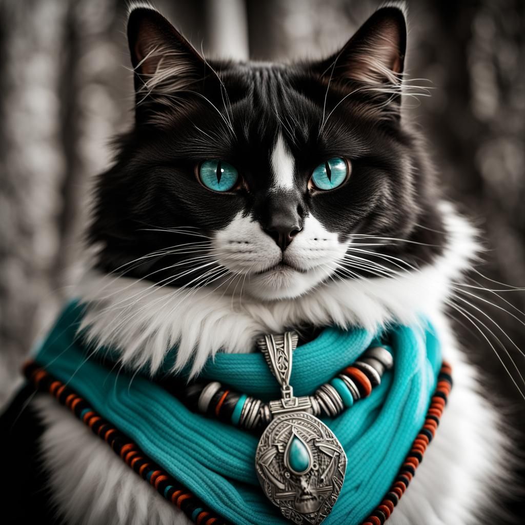 Fluffy Cat Piloting B-52 Bomber in HDR