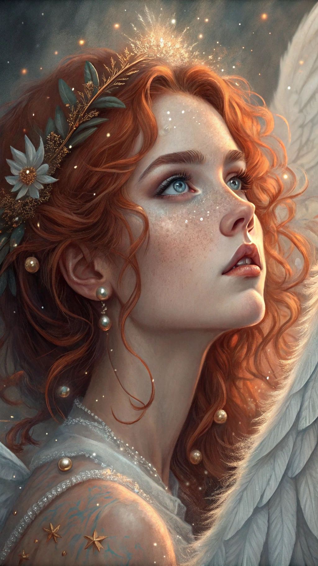 Ethereal Angel Portrait in Digital Painting Style