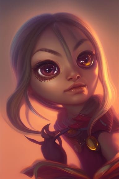 Chibi Scorpio Woman in Decopunk Style