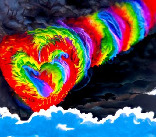 Storm Heart Cloudscape Ocean Art in Romanticism Style