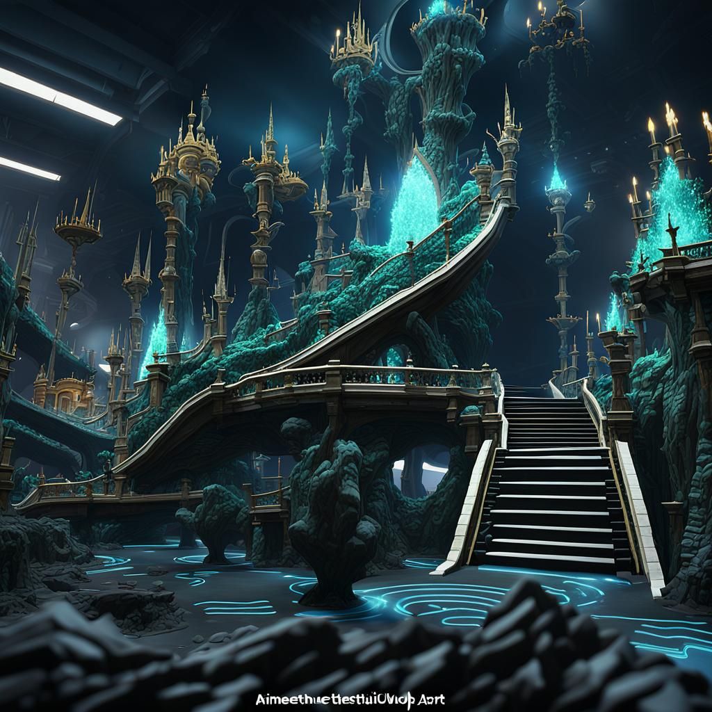 Fantastical Underworld: Detailed 3D Anime Concept Art