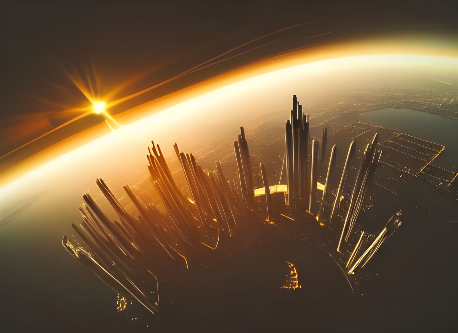 Endless City: Epic Space View of Futuristic Metropolis