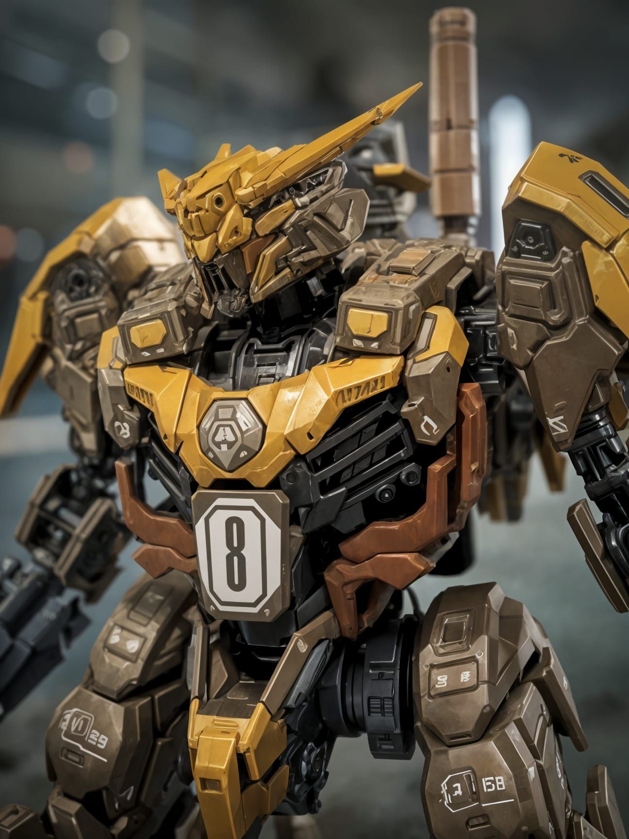 Cyberpunk Mech in Dystopian Warzone, Armored Core Style