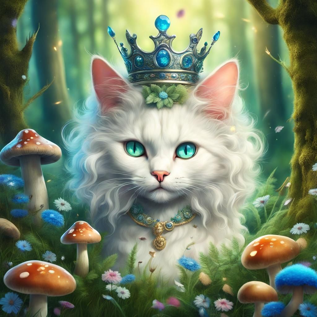 Crowned Bengal Cat: Forest Master, Digital Matte Painting