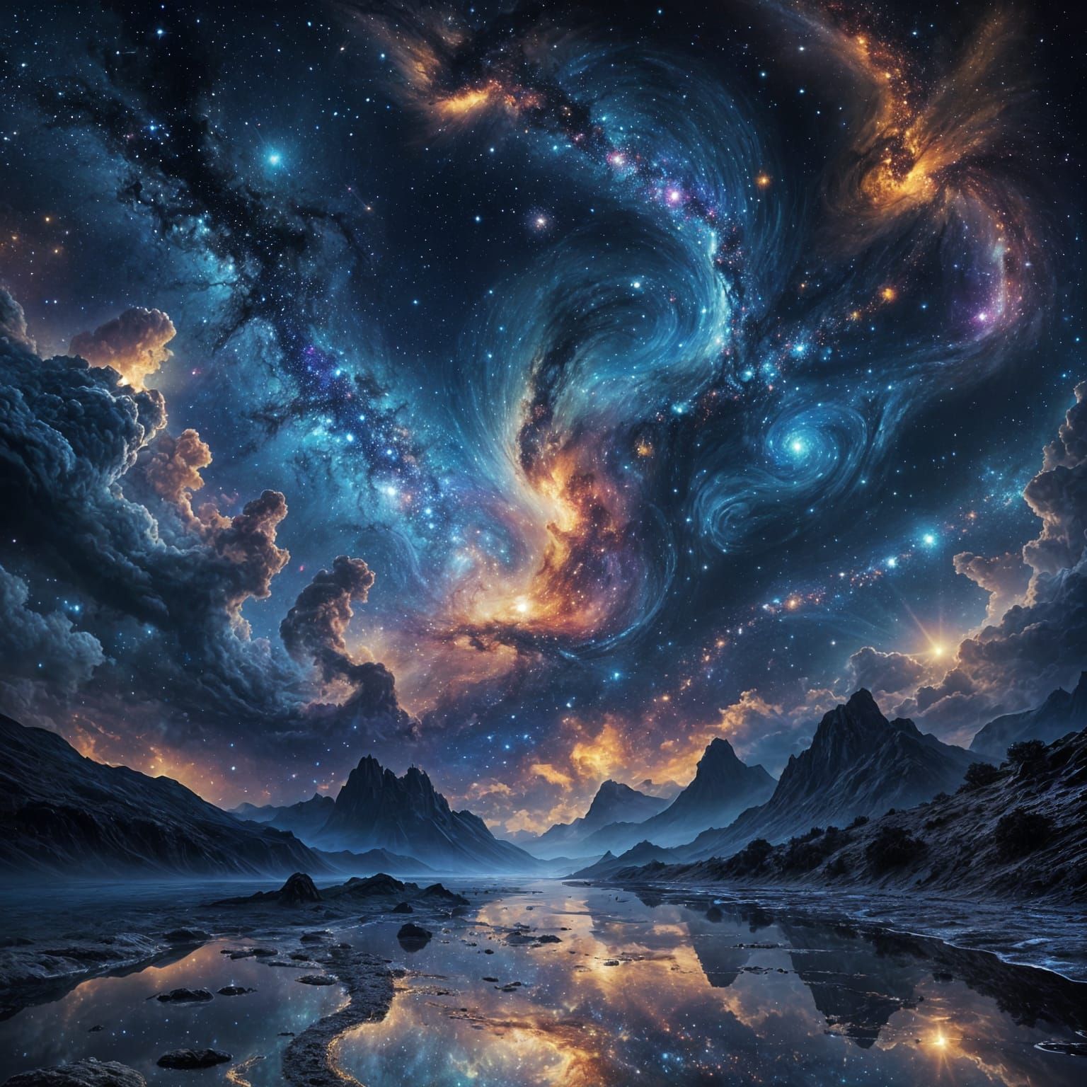 Surreal Cosmic Scene of Infinite Galaxies