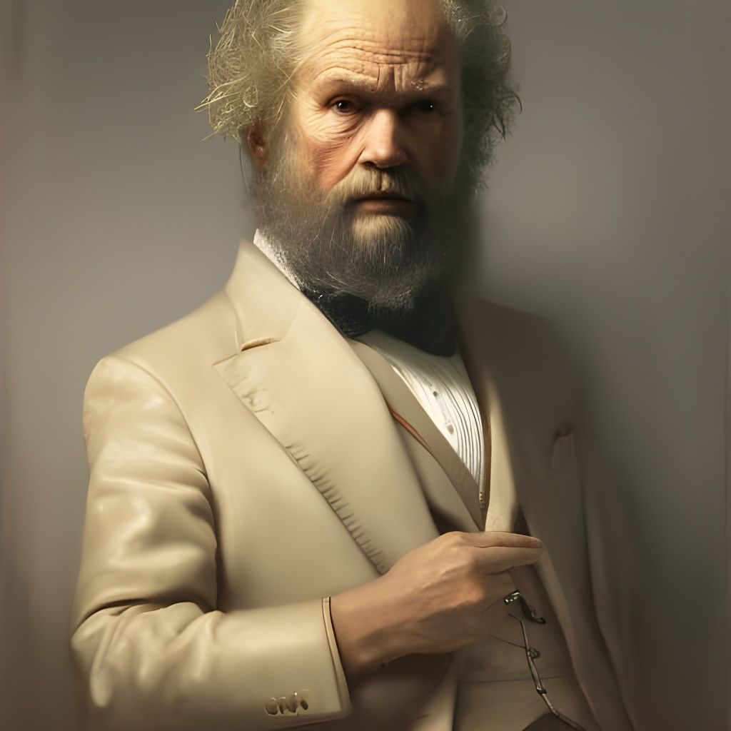 Old Man Portrait in Rembrandt Oil Painting Style