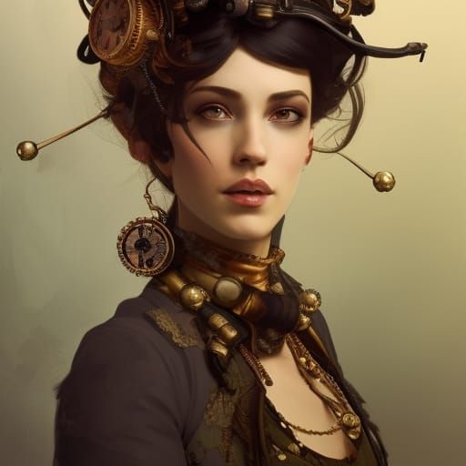 Steampunk Aristocrat Portrait in Detailed Lighting