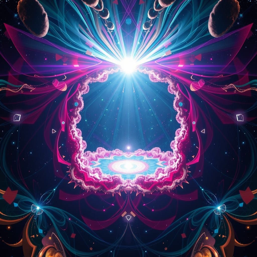 Cosmic Quantum Realms Unfolding in Vibrant Splendor