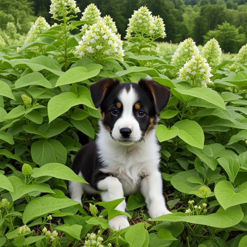 Glowing Puppy in Kudzu Field