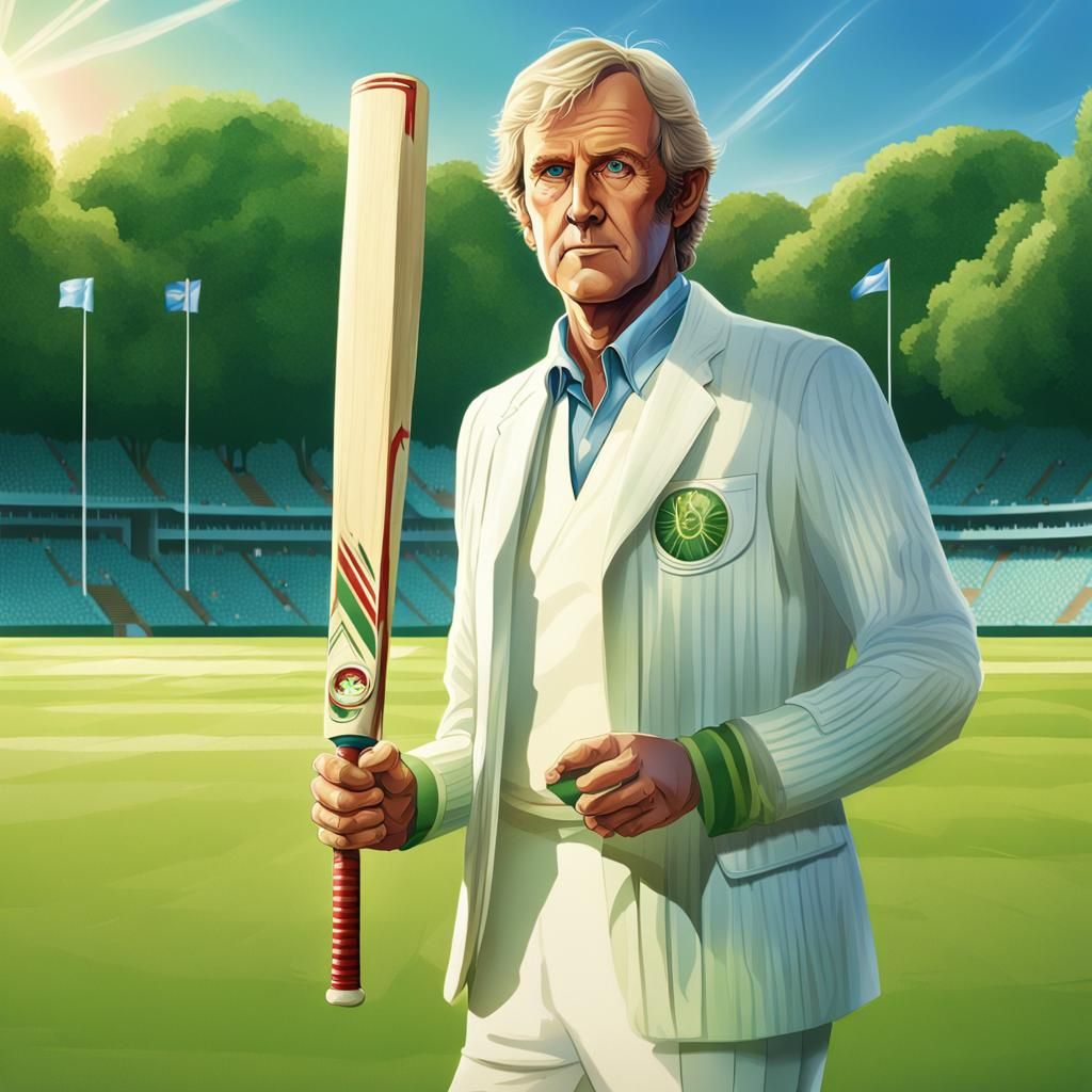 The Fifth Doctor Playing Cricket: Hyper-Realistic Art